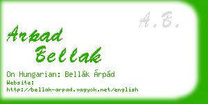 arpad bellak business card