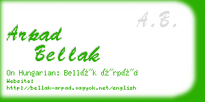 arpad bellak business card